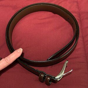 Wine leather belt for men 50"